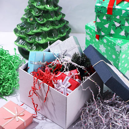 10 Pack Crinkle Cut Paper Shred Filler for Packing and Empty Basket Filler, Total 300g Raffia Tissue Paper Stuffers Gift Boxes for Wrapping Party Supplies(Irish Color)