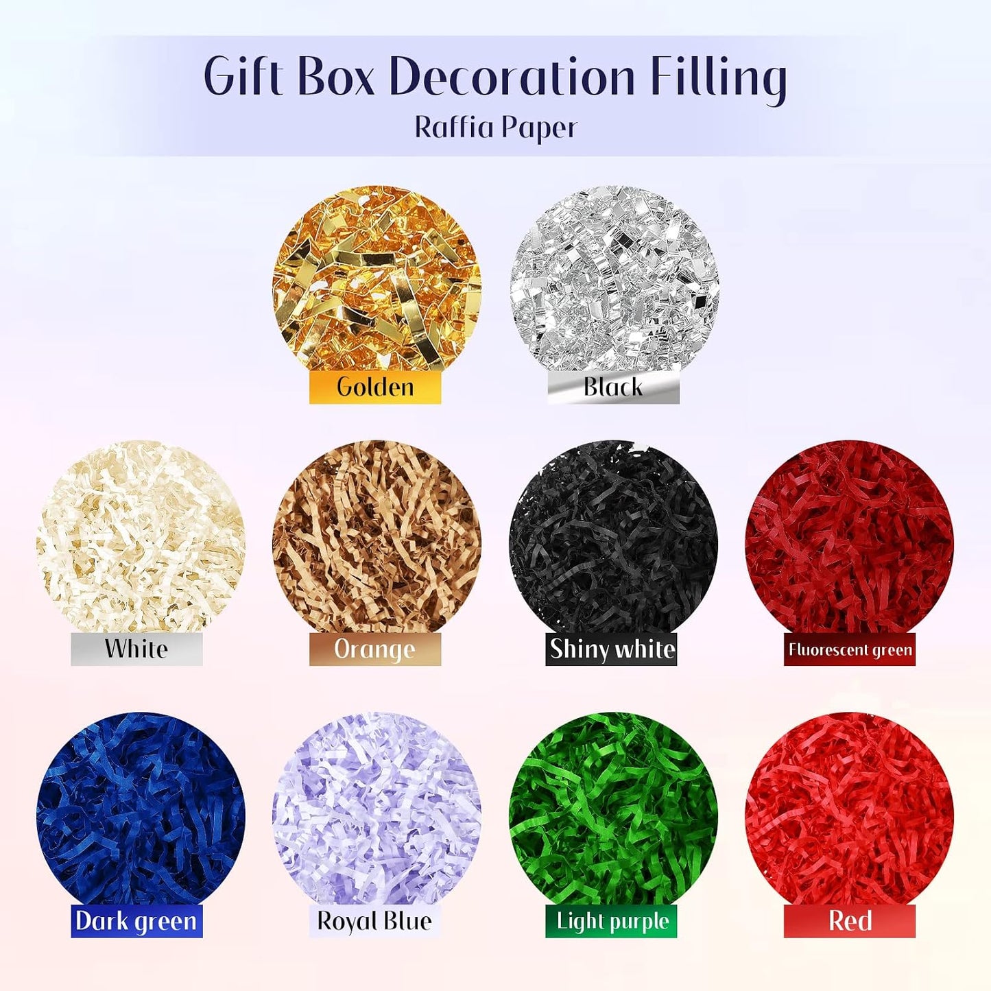 10 Pack Crinkle Cut Paper Shred Filler for Packing and Empty Basket Filler, Total 300g Raffia Tissue Paper Stuffers Gift Boxes for Wrapping Party Supplies(Irish Color)