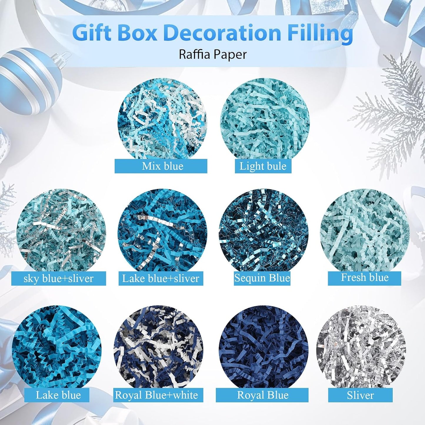 10 Pack Crinkle Cut Paper Shred Filler for Packing and Empty Basket Filler, Total 300g Raffia Tissue Paper Stuffers Gift Boxes for Wrapping Party Supplies(Irish Color)