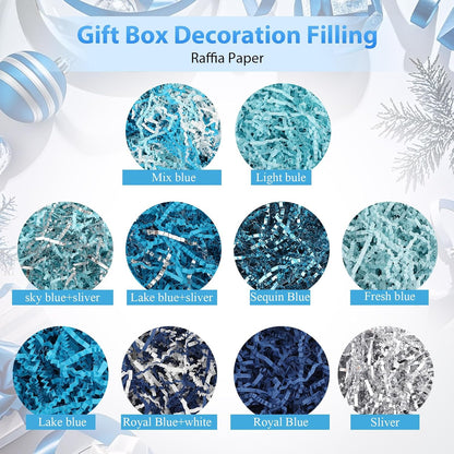 10 Pack Crinkle Cut Paper Shred Filler for Packing and Empty Basket Filler, Total 300g Raffia Tissue Paper Stuffers Gift Boxes for Wrapping Party Supplies(Irish Color)