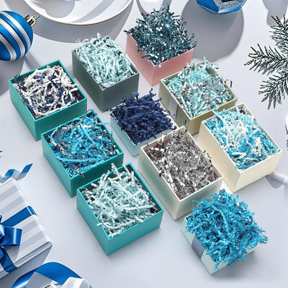 10 Pack Crinkle Cut Paper Shred Filler for Packing and Empty Basket Filler, Total 300g Raffia Tissue Paper Stuffers Gift Boxes for Wrapping Party Supplies(Irish Color)