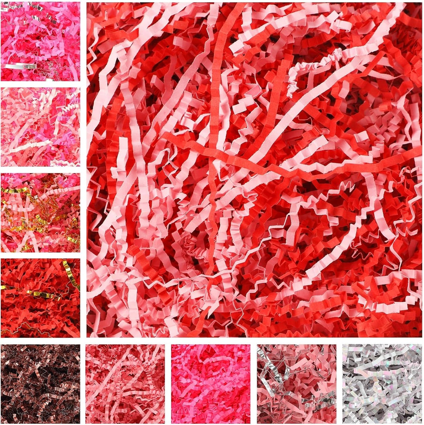 10 Pack Crinkle Cut Paper Shred Filler for Packing and Empty Basket Filler, Total 300g Raffia Tissue Paper Stuffers Gift Boxes for Wrapping Party Supplies(Irish Color)