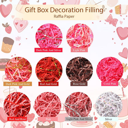 10 Pack Crinkle Cut Paper Shred Filler for Packing and Empty Basket Filler, Total 300g Raffia Tissue Paper Stuffers Gift Boxes for Wrapping Party Supplies(Irish Color)