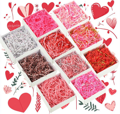 10 Pack Crinkle Cut Paper Shred Filler for Packing and Empty Basket Filler, Total 300g Raffia Tissue Paper Stuffers Gift Boxes for Wrapping Party Supplies(Irish Color)