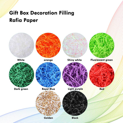 10 Pack Crinkle Cut Paper Shred Filler for Packing and Empty Basket Filler, Total 300g Raffia Tissue Paper Stuffers Gift Boxes for Wrapping Party Supplies(Irish Color)