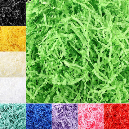 10 Pack Crinkle Cut Paper Shred Filler for Packing and Empty Basket Filler, Total 300g Raffia Tissue Paper Stuffers Gift Boxes for Wrapping Party Supplies(Irish Color)
