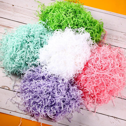 10 Pack Crinkle Cut Paper Shred Filler for Packing and Empty Basket Filler, Total 300g Raffia Tissue Paper Stuffers Gift Boxes for Wrapping Party Supplies(Irish Color)