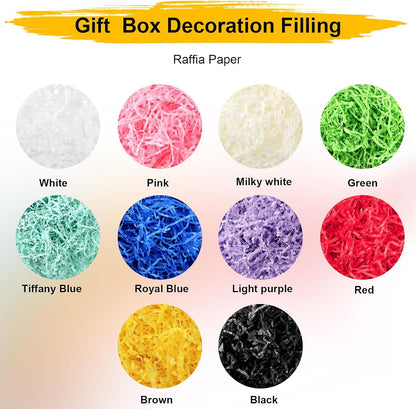 10 Pack Crinkle Cut Paper Shred Filler for Packing and Empty Basket Filler, Total 300g Raffia Tissue Paper Stuffers Gift Boxes for Wrapping Party Supplies(Irish Color)