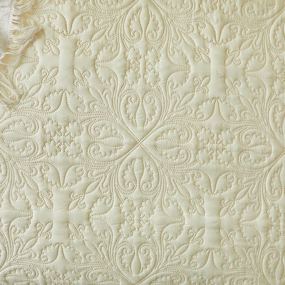 Ruffles Quilt Set Queen Size 96 * 96in - 3 Pieces Solid Shabby Chic Farmhouse Ruffled Bedding Rustic Coverlet Lightweight Fluffy Summer Oversized Bedspread with Shams for Women Men Light Yellow
