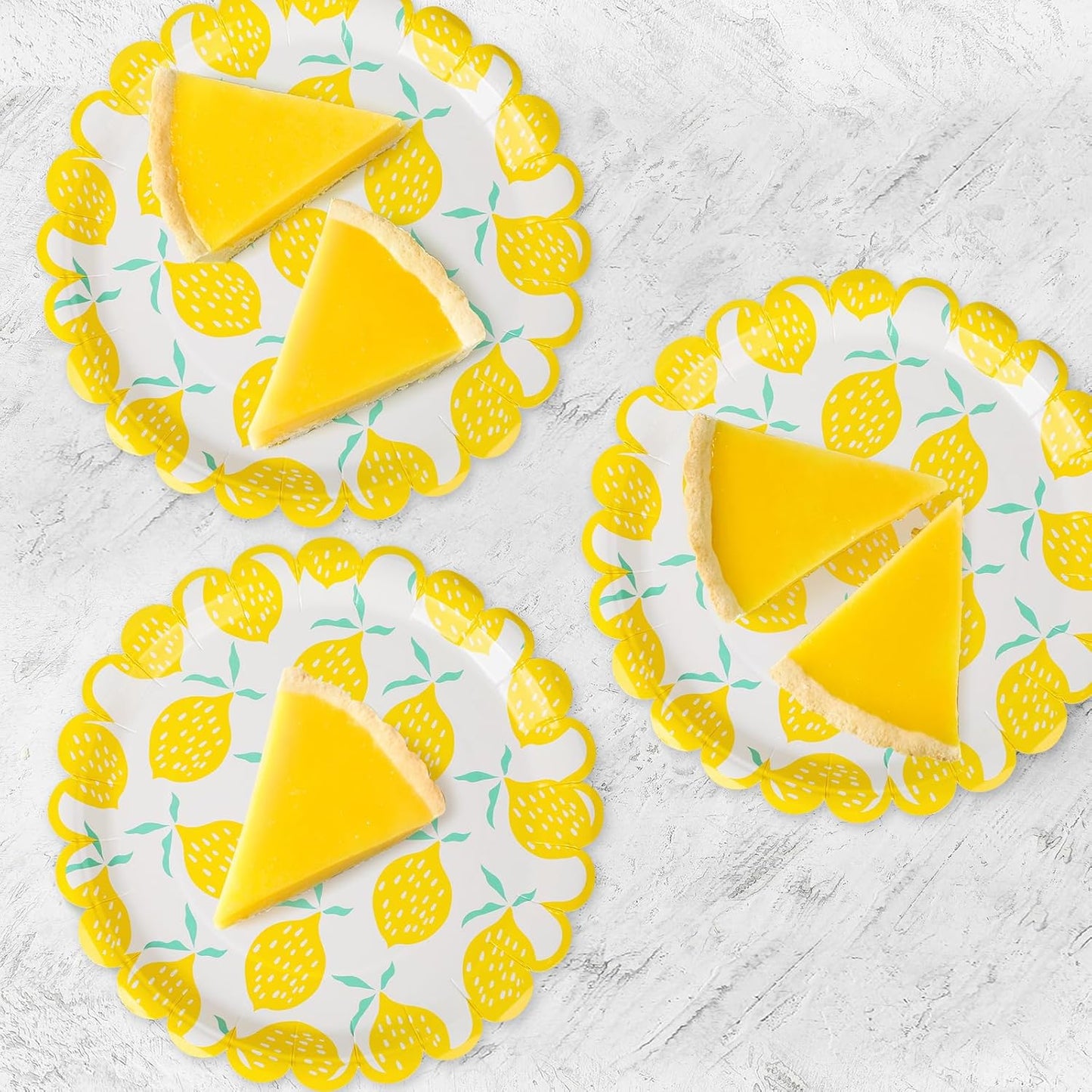 102 Pcs Summer Paper Plates Napkins Forks for 24 Guests，Lemon Party Decorations for Summer,Lemon Plates and Napkins for Birthday Decorations