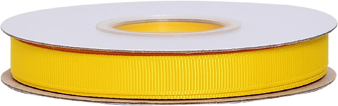 Yellow Grosgrain Ribbon, 1/2 Inch 25 Yards, for Gift Wrapping Crafts Hair Bows Wedding Party Decoration