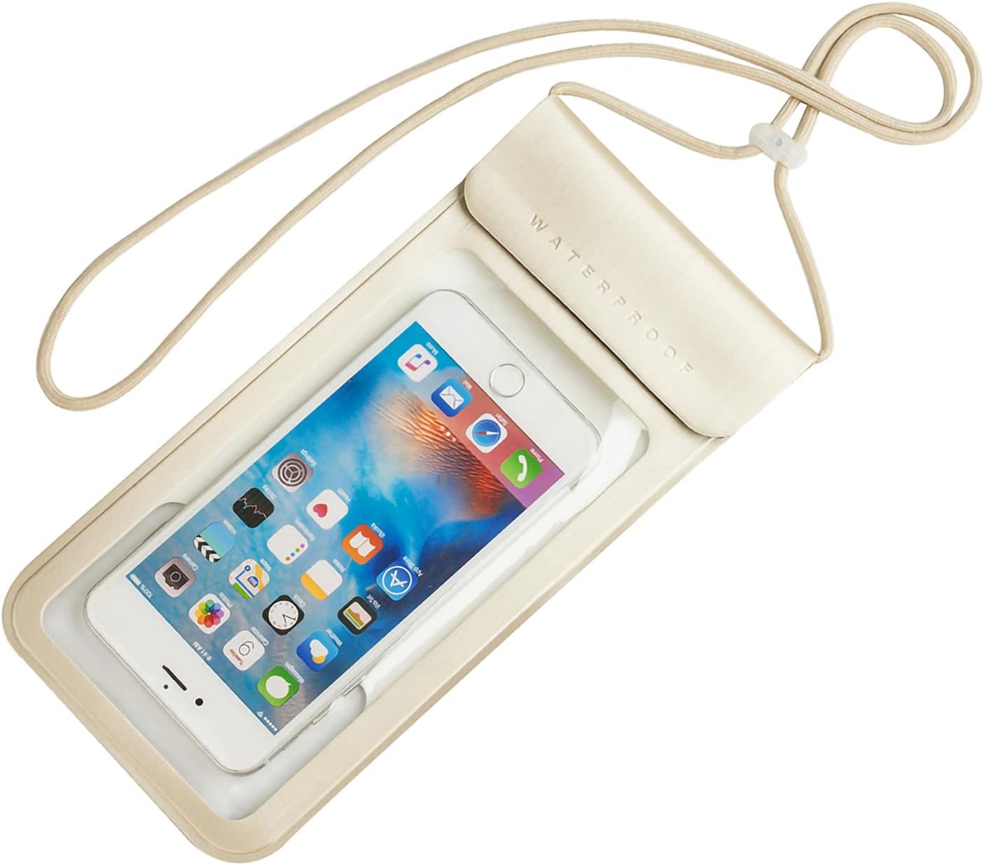 Waterproof Phone Pouch,IPX8 Waterproof Phone Case Bag Holder Dry Pouch for iPhone 13 Pro Max/13 Pro/13/12/12 Pro Max/11/11 Pro Max/Xs Max/XR to 6.9" for Kayaking Swimming Beach(Gold)