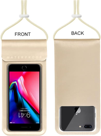 Waterproof Phone Pouch,IPX8 Waterproof Phone Case Bag Holder Dry Pouch for iPhone 13 Pro Max/13 Pro/13/12/12 Pro Max/11/11 Pro Max/Xs Max/XR to 6.9" for Kayaking Swimming Beach(Gold)