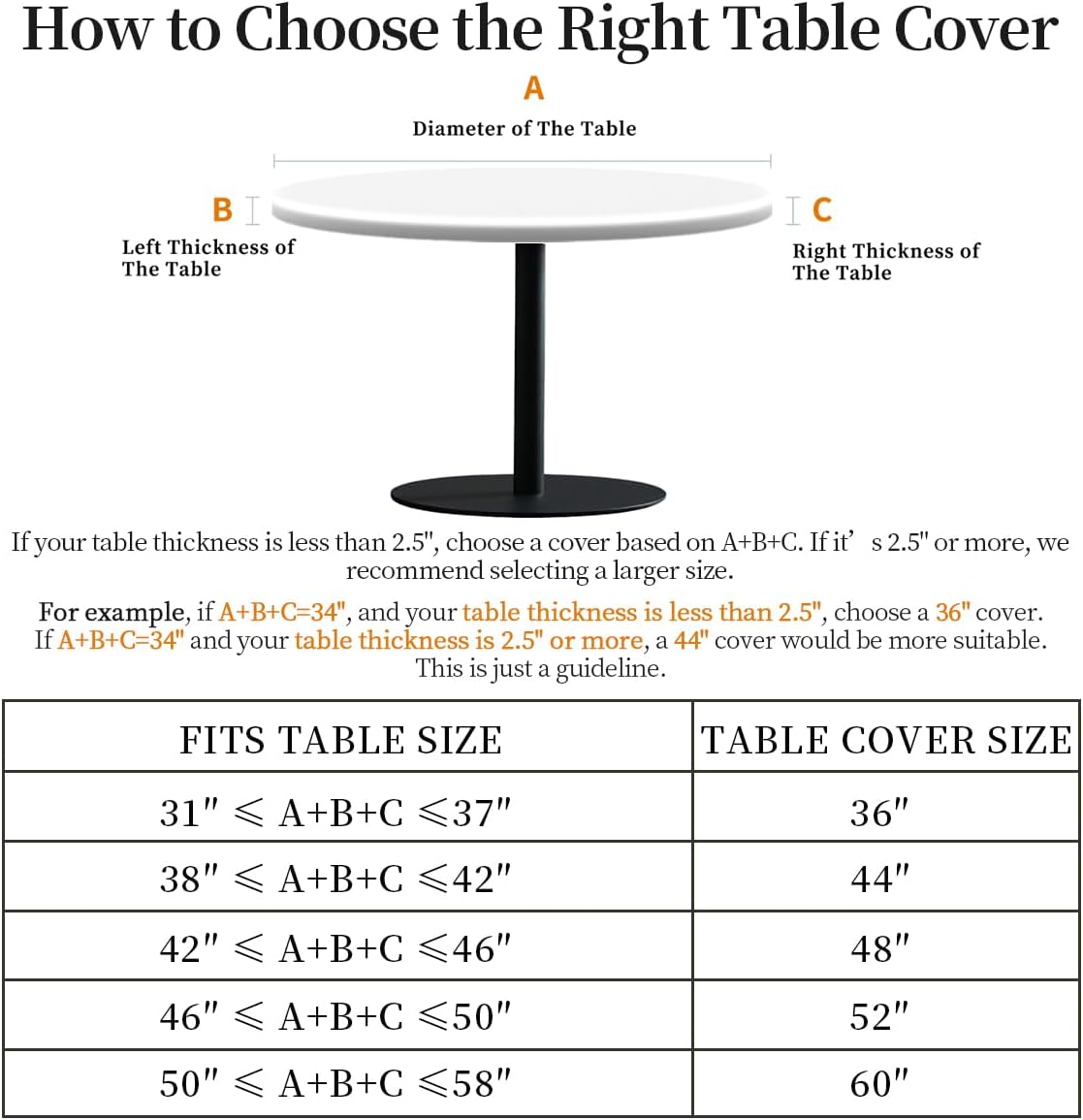 Round Tablecloth with Elastic Edge, 36-60Inch Waterproof Table Cloth for Dinner, Outdoor, Picnic, 48inch, Cute Lemon