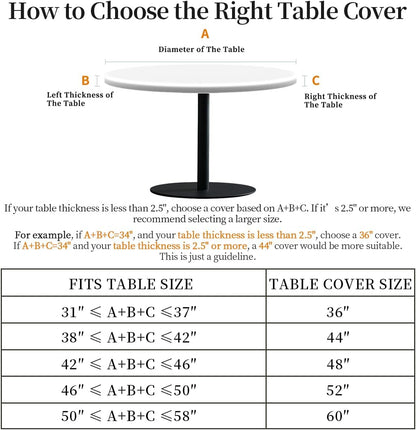 Round Tablecloth with Elastic Edge, 36-60Inch Waterproof Table Cloth for Dinner, Outdoor, Picnic, 48inch, Cute Lemon