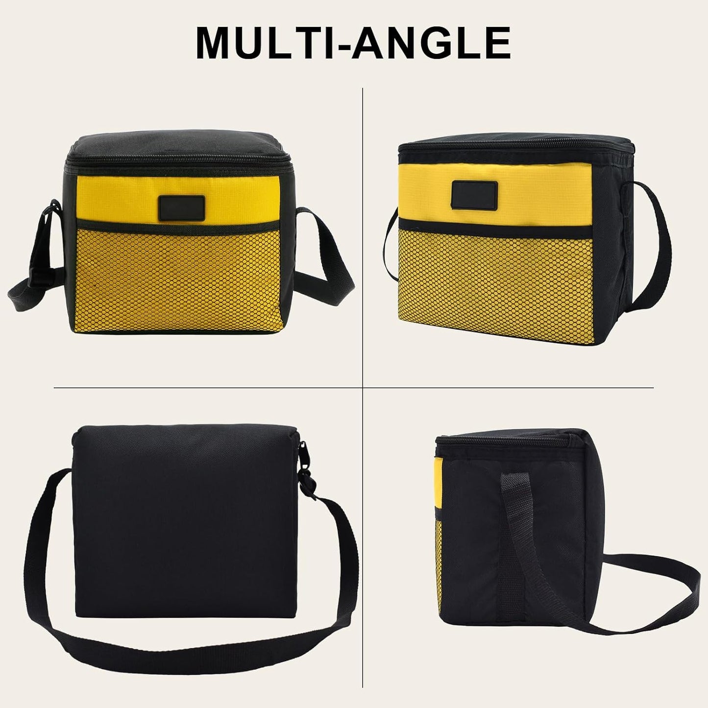 5L Lunch Bag Leakproof Thermal Cooler Lunch Box Adult Waterproof Insulated Lunch Tote Bag (5L,Yellow)