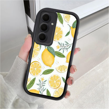 for Samsung Galaxy A35 Case 6.6 inch Lemon Pattern Step Design Soft Touch Case, Slim, Anti-Scratch, Fresh, Playful, Minimalist, for Trendy Users, Summer, Daily Use