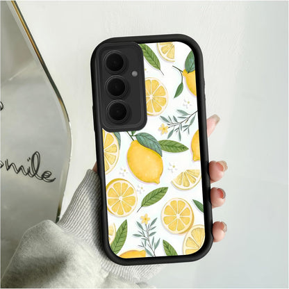 for Samsung Galaxy A35 Case 6.6 inch Lemon Pattern Step Design Soft Touch Case, Slim, Anti-Scratch, Fresh, Playful, Minimalist, for Trendy Users, Summer, Daily Use