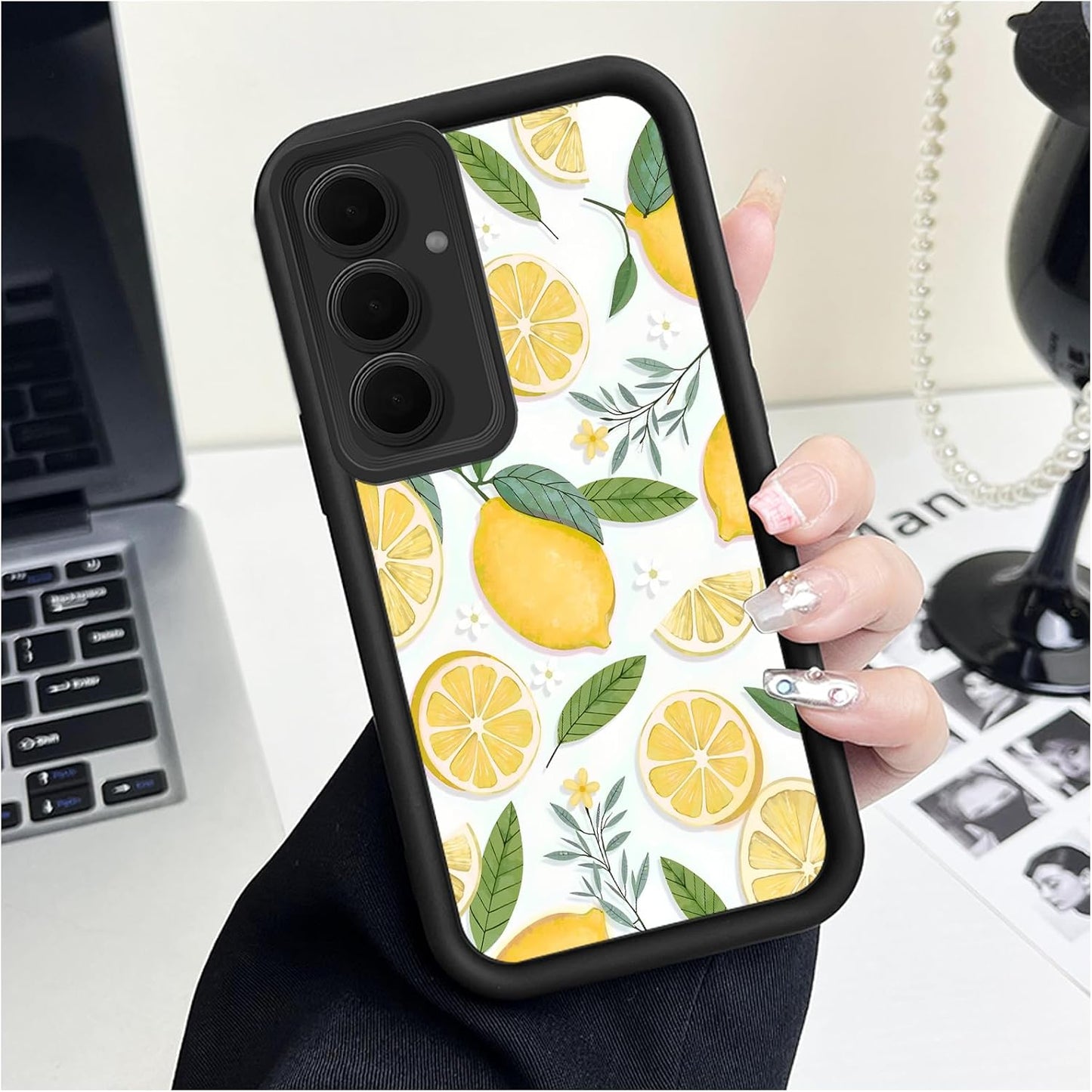 for Samsung Galaxy A35 Case 6.6 inch Lemon Pattern Step Design Soft Touch Case, Slim, Anti-Scratch, Fresh, Playful, Minimalist, for Trendy Users, Summer, Daily Use