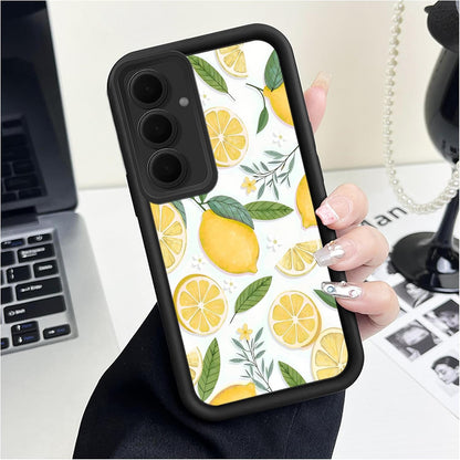 for Samsung Galaxy A35 Case 6.6 inch Lemon Pattern Step Design Soft Touch Case, Slim, Anti-Scratch, Fresh, Playful, Minimalist, for Trendy Users, Summer, Daily Use