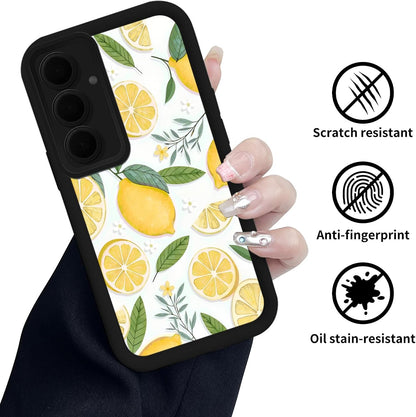 for Samsung Galaxy A35 Case 6.6 inch Lemon Pattern Step Design Soft Touch Case, Slim, Anti-Scratch, Fresh, Playful, Minimalist, for Trendy Users, Summer, Daily Use