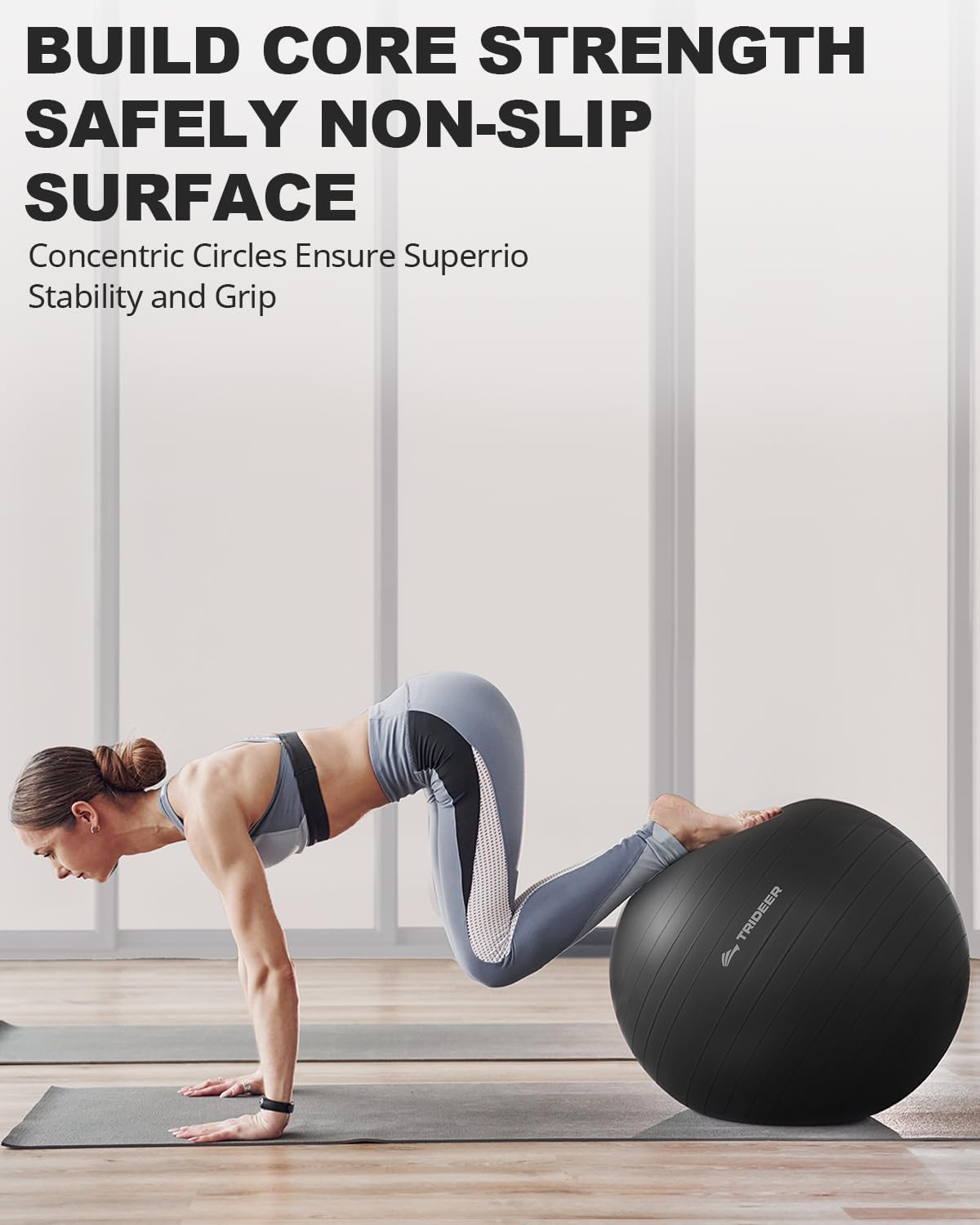 Yoga Ball for Exercise, Pilates, Core & Balance Training, Stability Ball for Pregnancy & Birthing Prep, Physical Therapy, Daily Stretching, Office Chair for Active Sitting, Quick Pump Included