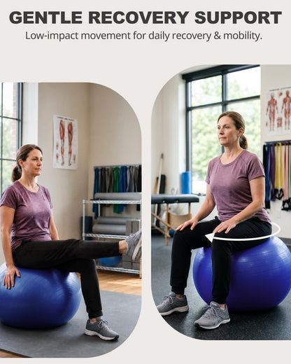 Yoga Ball for Exercise, Pilates, Core & Balance Training, Stability Ball for Pregnancy & Birthing Prep, Physical Therapy, Daily Stretching, Office Chair for Active Sitting, Quick Pump Included