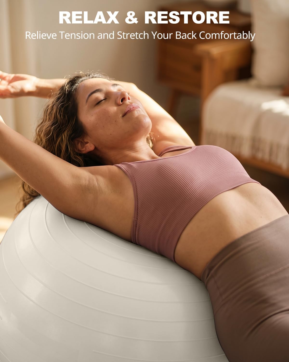 Yoga Ball for Exercise, Pilates, Core & Balance Training, Stability Ball for Pregnancy & Birthing Prep, Physical Therapy, Daily Stretching, Office Chair for Active Sitting, Quick Pump Included