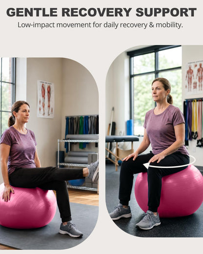 Yoga Ball for Exercise, Pilates, Core & Balance Training, Stability Ball for Pregnancy & Birthing Prep, Physical Therapy, Daily Stretching, Office Chair for Active Sitting, Quick Pump Included