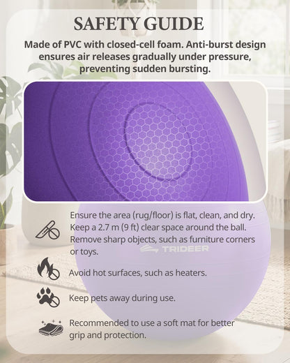 Yoga Ball for Exercise, Pilates, Core & Balance Training, Stability Ball for Pregnancy & Birthing Prep, Physical Therapy, Daily Stretching, Office Chair for Active Sitting, Quick Pump Included