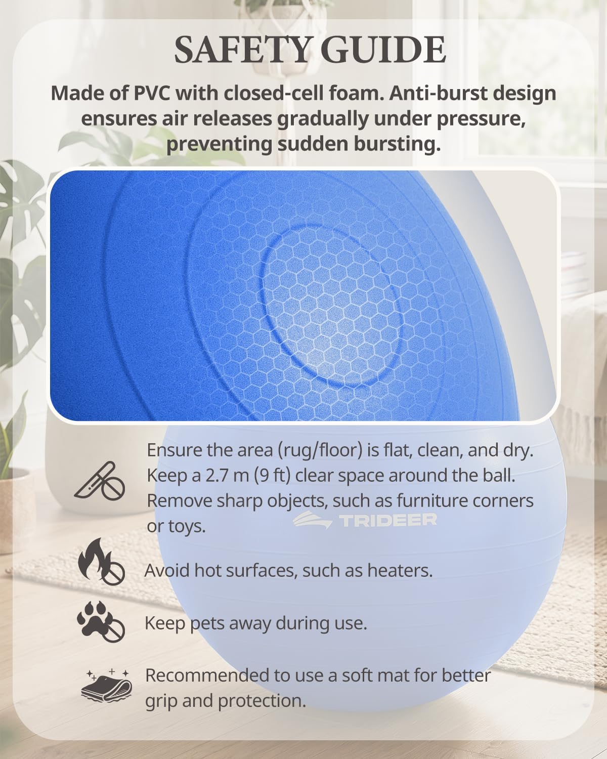 Yoga Ball for Exercise, Pilates, Core & Balance Training, Stability Ball for Pregnancy & Birthing Prep, Physical Therapy, Daily Stretching, Office Chair for Active Sitting, Quick Pump Included