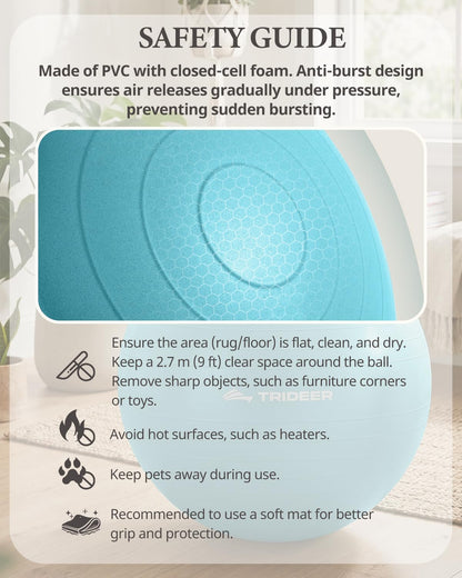 Yoga Ball for Exercise, Pilates, Core & Balance Training, Stability Ball for Pregnancy & Birthing Prep, Physical Therapy, Daily Stretching, Office Chair for Active Sitting, Quick Pump Included