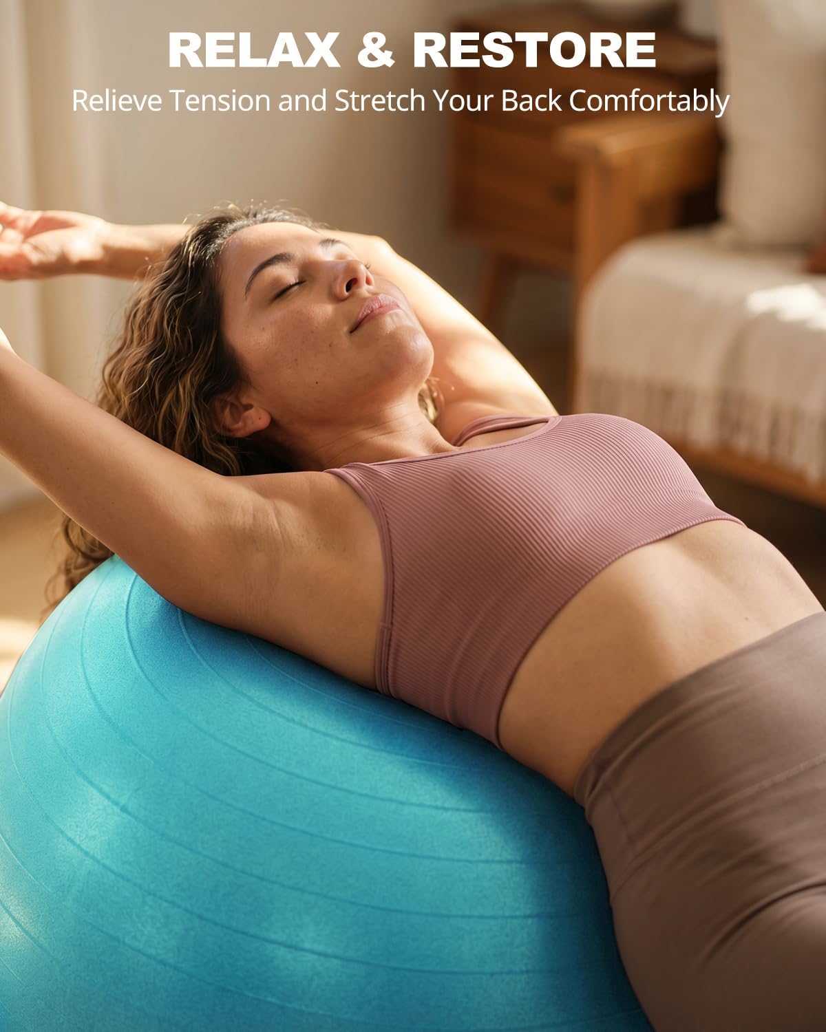 Yoga Ball for Exercise, Pilates, Core & Balance Training, Stability Ball for Pregnancy & Birthing Prep, Physical Therapy, Daily Stretching, Office Chair for Active Sitting, Quick Pump Included