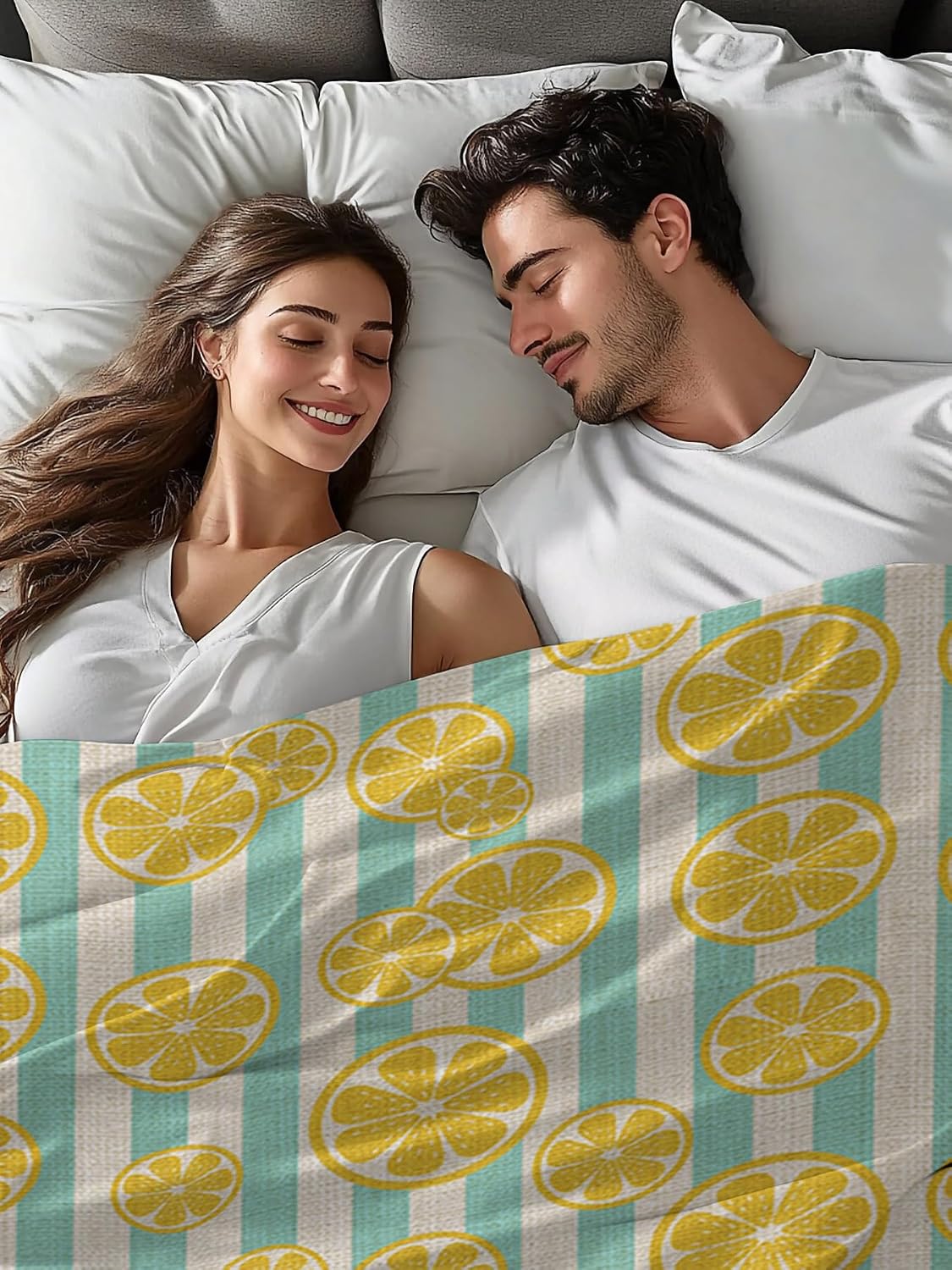 Flat Sheet, 1 Piece Top Sheet Twin Size Stripes Lemon Summer Soft Breathable Bed Sheet Spring Yellow Brushed Microfiber Bed Sheet, Wrinkle Resistant, Fade Resistant Bedding
