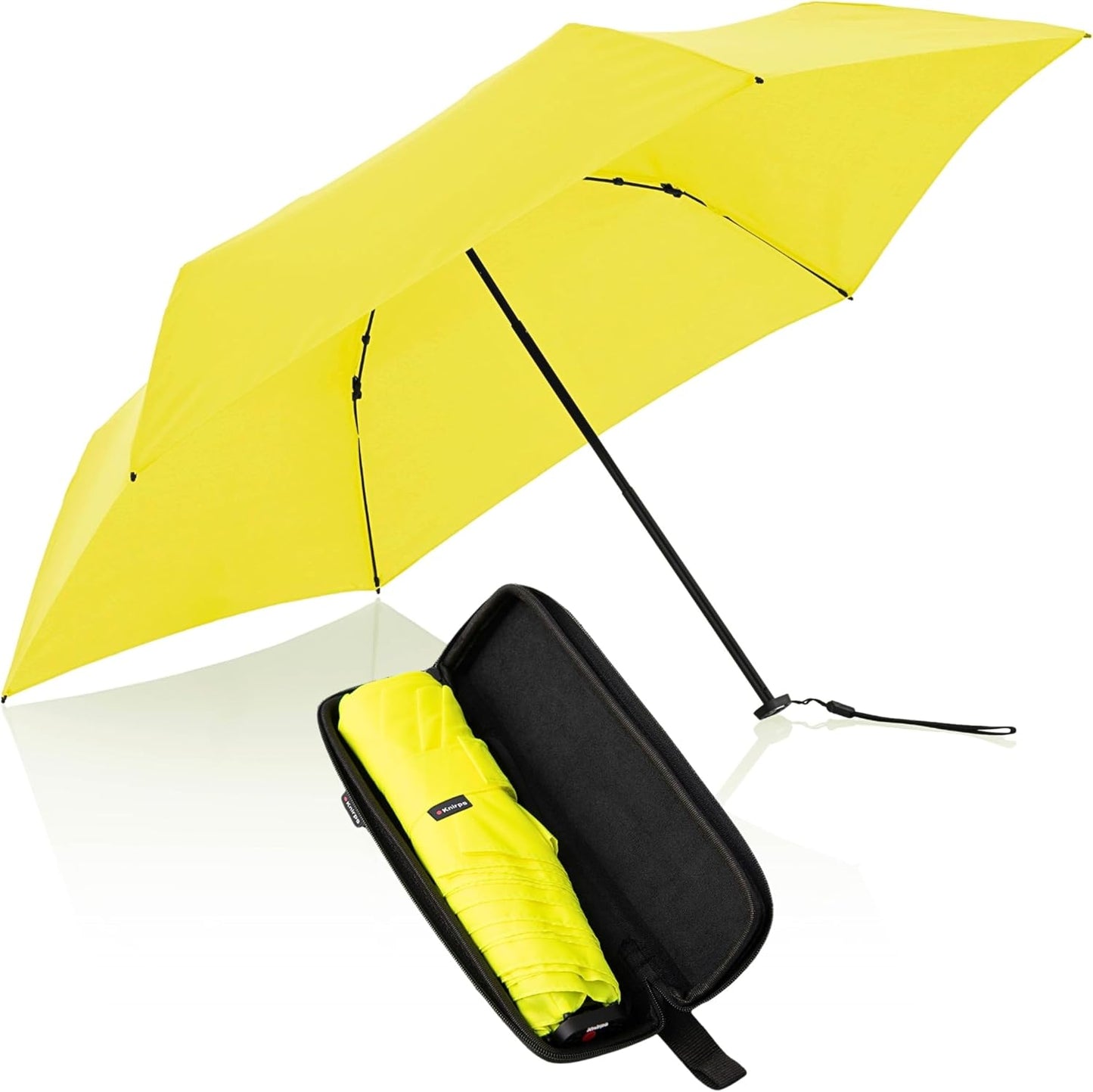 X4U My Clever Companion– 90cm Diameter Windproof Manual Open/Close Umbrella, Small and Compact Design for Travel and All Weather Protection, with Retractable Feature and Travel Case