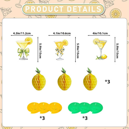 Just A Drop Older Gold Glitter Banner with Hanging Swirls Lemon Party Decorations Lemon Themed Party Decor Lemon Birthday Decorations
