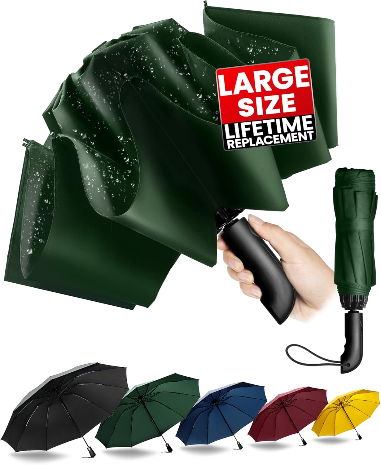 Conlun Travel Inverted Umbrella Compact Windproof- Automatic reverse Umbrellas for Rain - Folding Portable 10 Ribs Large Umbrella