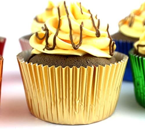 Gold Foil Cupcake Case Liners Wrappers Baking Muffin Paper Cups 200 Pcs