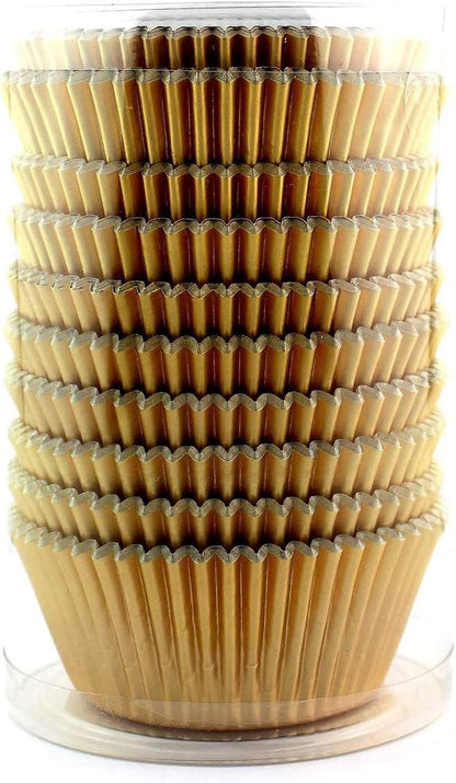 Gold Foil Cupcake Case Liners Wrappers Baking Muffin Paper Cups 200 Pcs