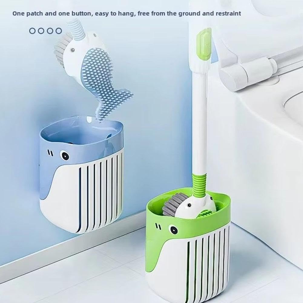 Suction Cup Toilet Brush Set, 2025 Wall-Mounted Toilet Cleaner with Built-in Liquid Dispenser & Quick-Dry Holder, Touch Free, Space-Saving Hygienic Bathroom Organizer for Home,RV,Boat (Yellow)