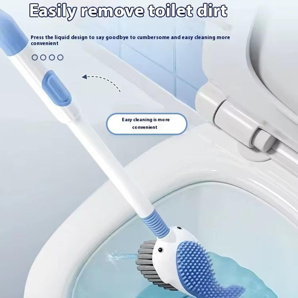 Suction Cup Toilet Brush Set, 2025 Wall-Mounted Toilet Cleaner with Built-in Liquid Dispenser & Quick-Dry Holder, Touch Free, Space-Saving Hygienic Bathroom Organizer for Home,RV,Boat (Yellow)