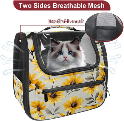 Yellow Daisy Flowers (1) Pet Travel Carrier Soft Sided Portable Bag for Cats, Small Dogs, Kittens or Puppies