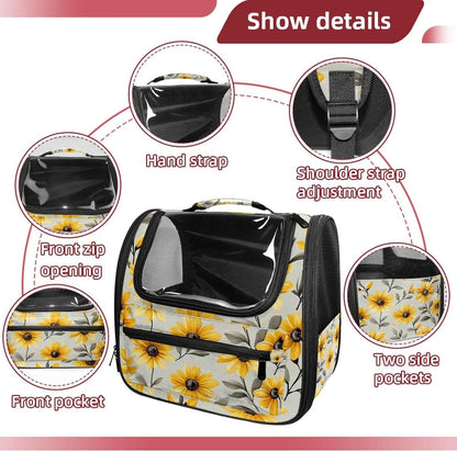 Yellow Daisy Flowers (1) Pet Travel Carrier Soft Sided Portable Bag for Cats, Small Dogs, Kittens or Puppies