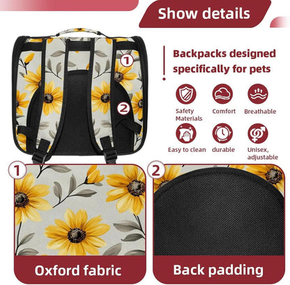 Yellow Daisy Flowers (1) Pet Travel Carrier Soft Sided Portable Bag for Cats, Small Dogs, Kittens or Puppies