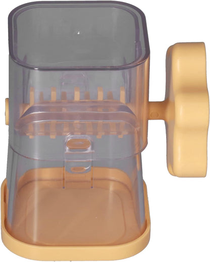 Nut Grinder, ABS Multifunction Hand Crank Nut Chopper Manual Food Chopper Vegetable Chopper for Almonds Hazelnuts Pecans(yellow)