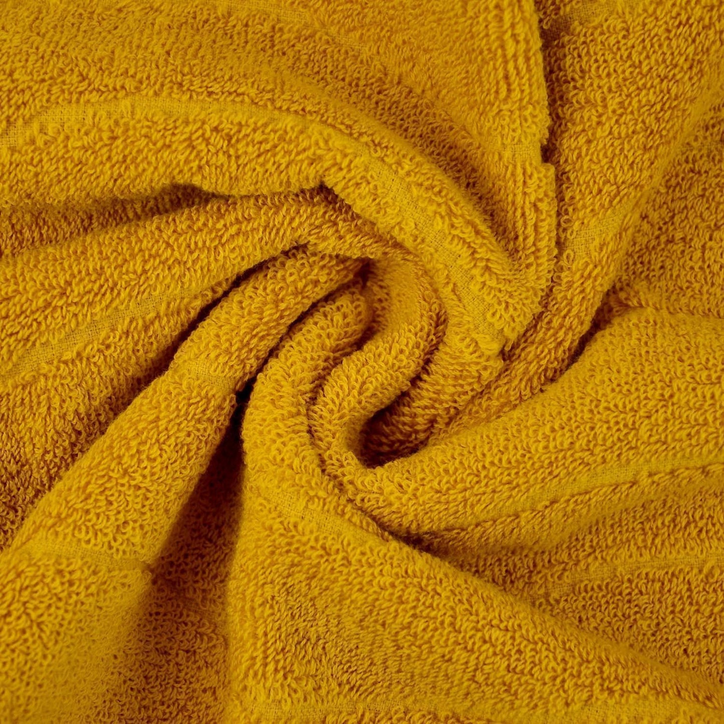 Wavy Striped Cotton Hand Towels, Set of 2, Dry Your Hand Instantly, 13x29 Inches, Mustard Kitchen Bathroom Towel