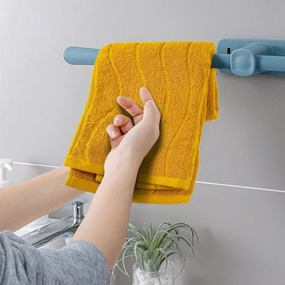 Wavy Striped Cotton Hand Towels, Set of 2, Dry Your Hand Instantly, 13x29 Inches, Mustard Kitchen Bathroom Towel