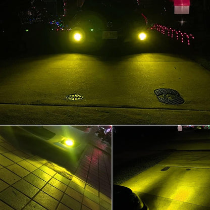 H10 9145 Yellow LED Fog Light Bulbs 3400 Lumens Super Bright 3030 30-SMD Chips PY20D 3000K Replacement Lamps for Cars, Trucks, SUVs, Pack of 2