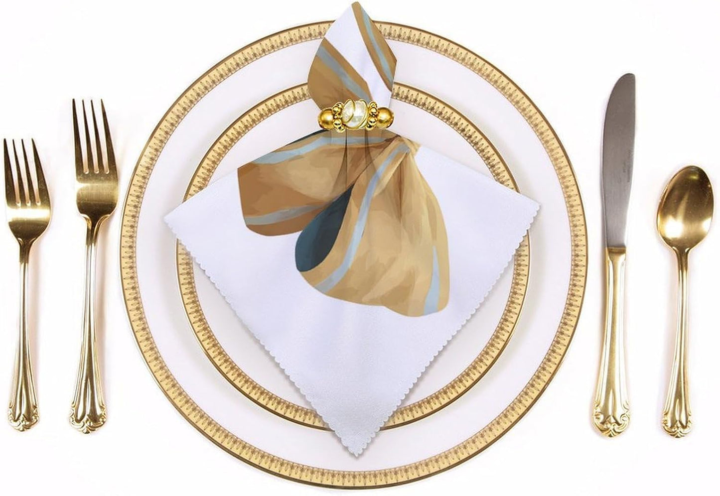 Yellow Bow Cloth Napkins Set of 6, Square Premium Reusable Washable Polyester Table Linen Napkin for Dinner Party