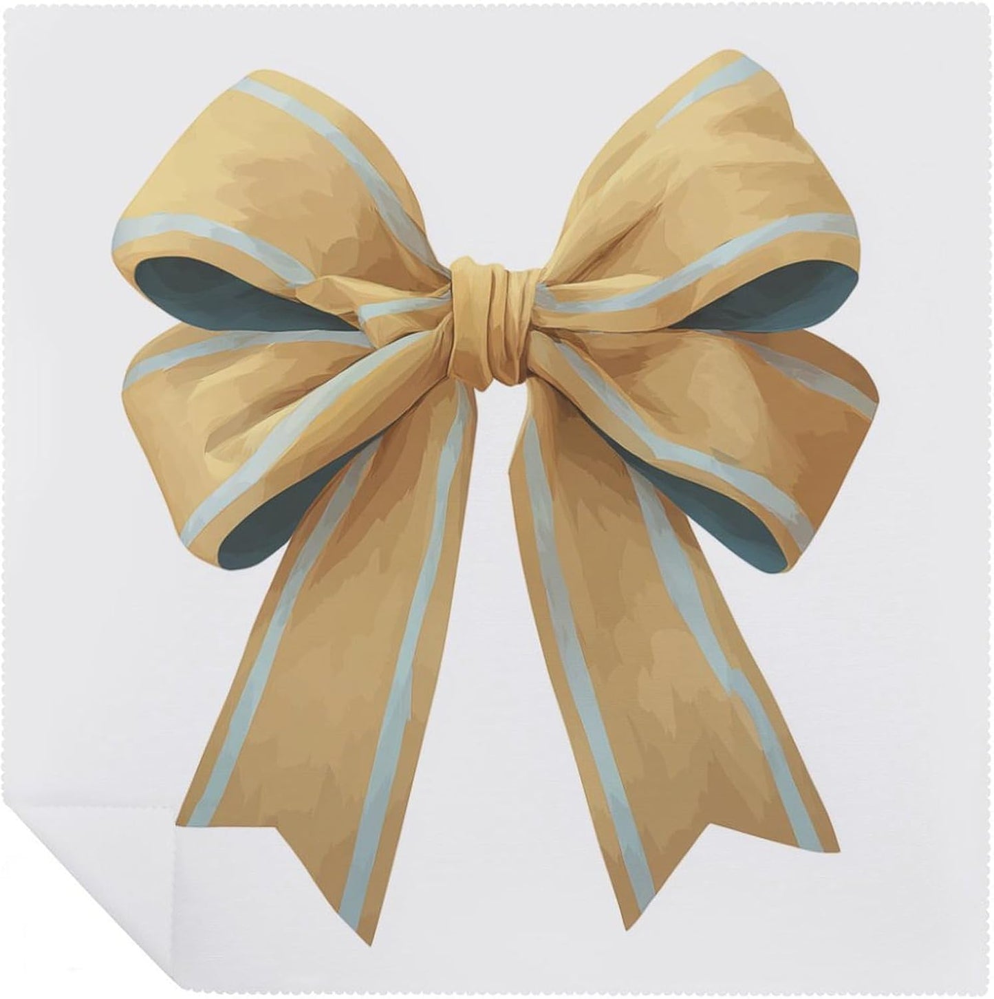 Yellow Bow Cloth Napkins Set of 6, Square Premium Reusable Washable Polyester Table Linen Napkin for Dinner Party